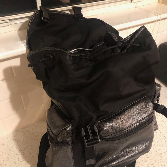 Coach Gunmetal Gray Trek Leather Backpack - Picture 4 of 7